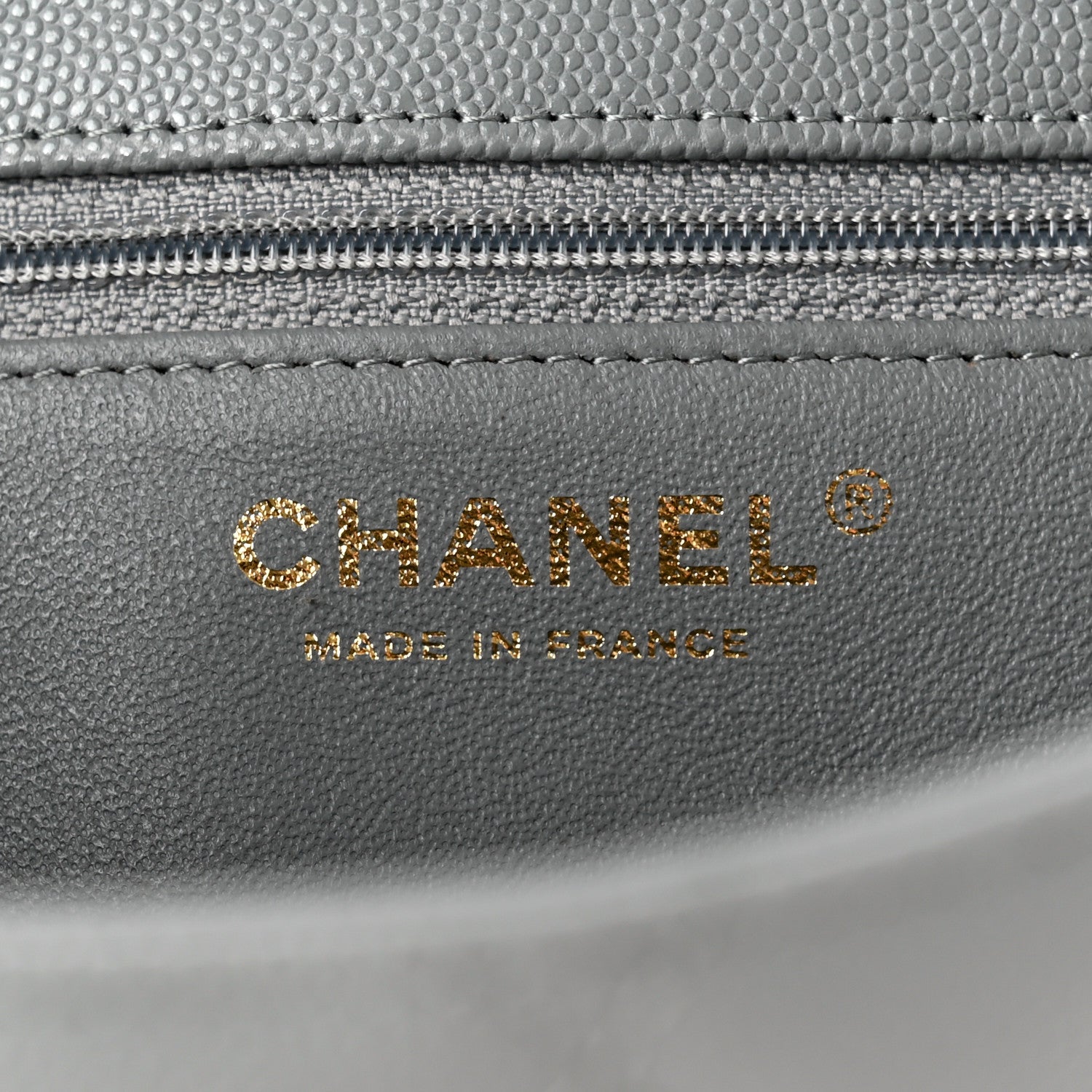Chanel Caviar Quilted Flap Clutch Grey 6 of 7