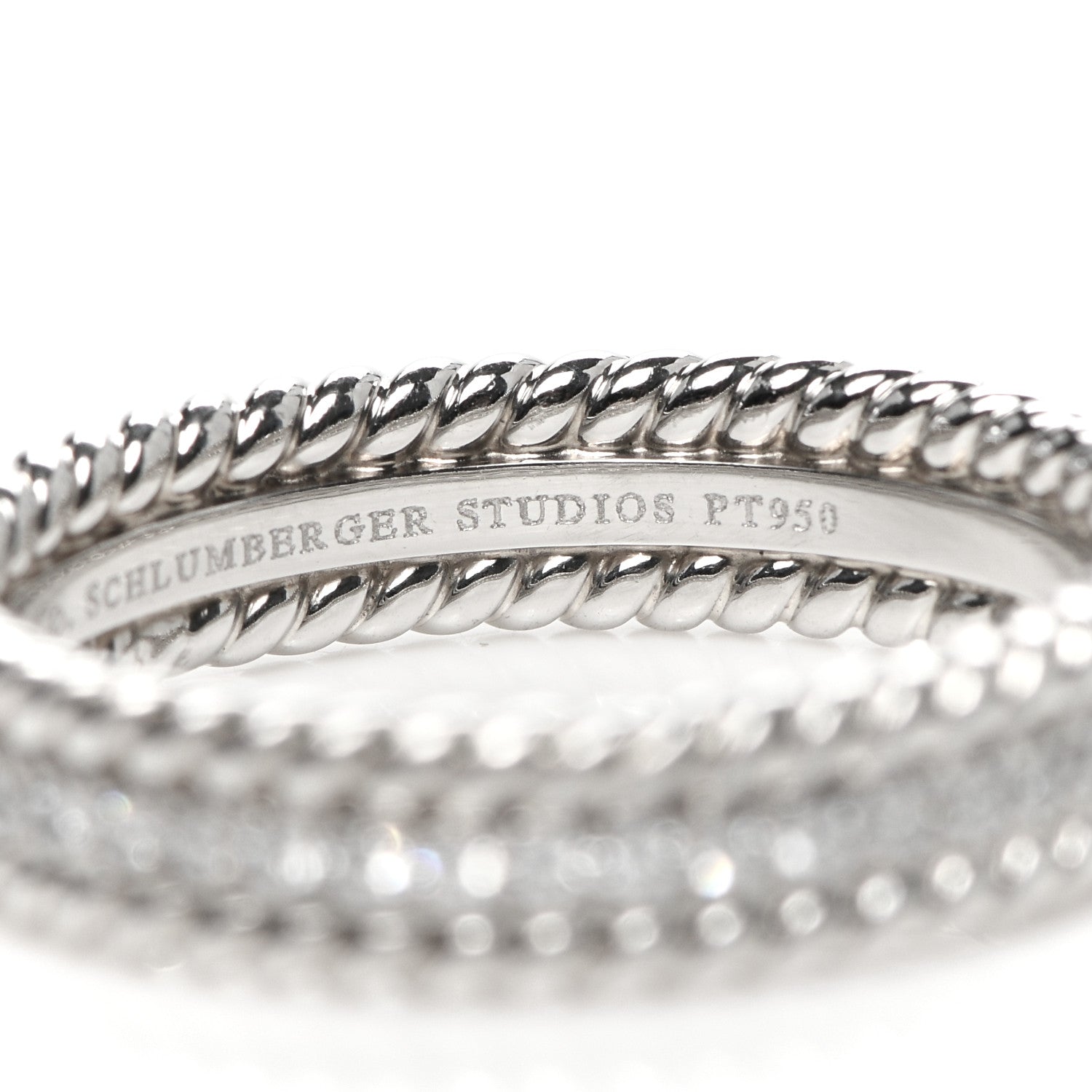 Tiffany Platinum Diamond Schlumberger Rope Ring 56 7.5 5 of 6