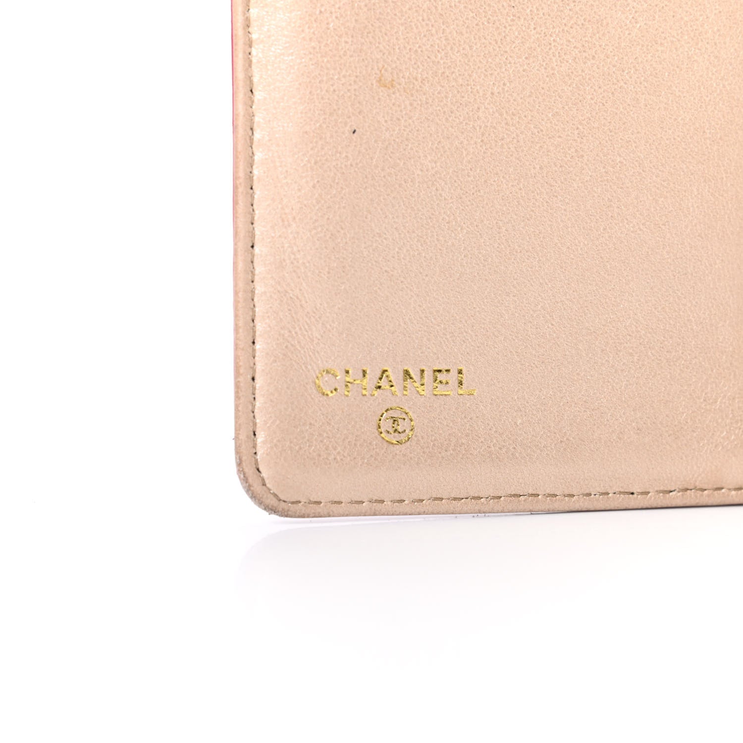 Chanel Lambskin Camellia Embossed Yen Wallet Fuchsia 6 of 6