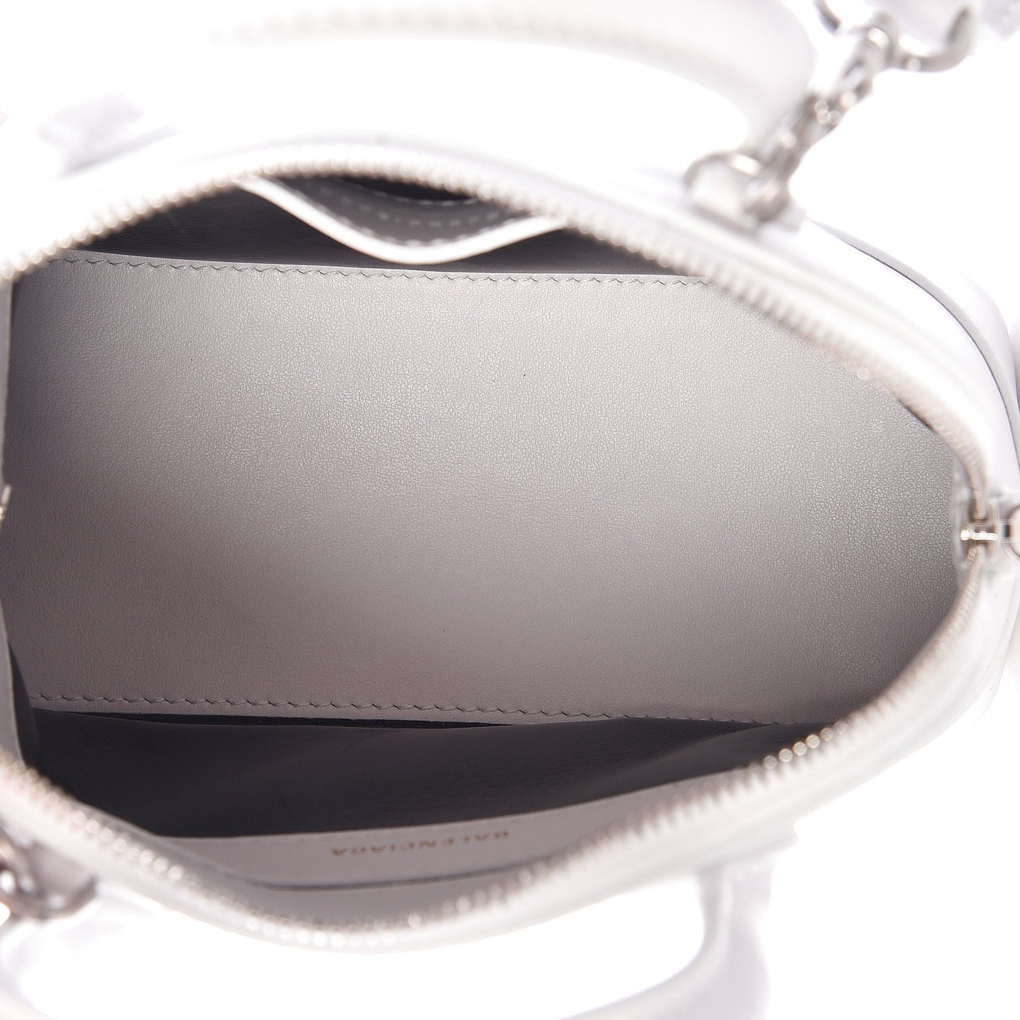 Calfskin Lipstick Logo XXS Ville Top Handle Bag White