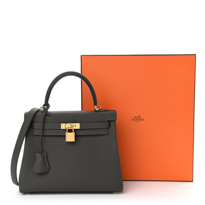 Hermes Togo Kelly Retourne 25 Vert De Gris 12 of 12