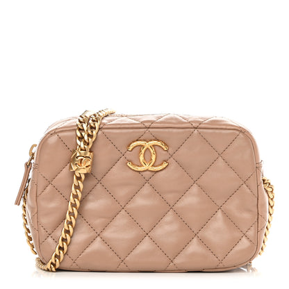 Chanel Lambskin Quilted Mini Pillow Crush Camera Case Beige 1 of 11