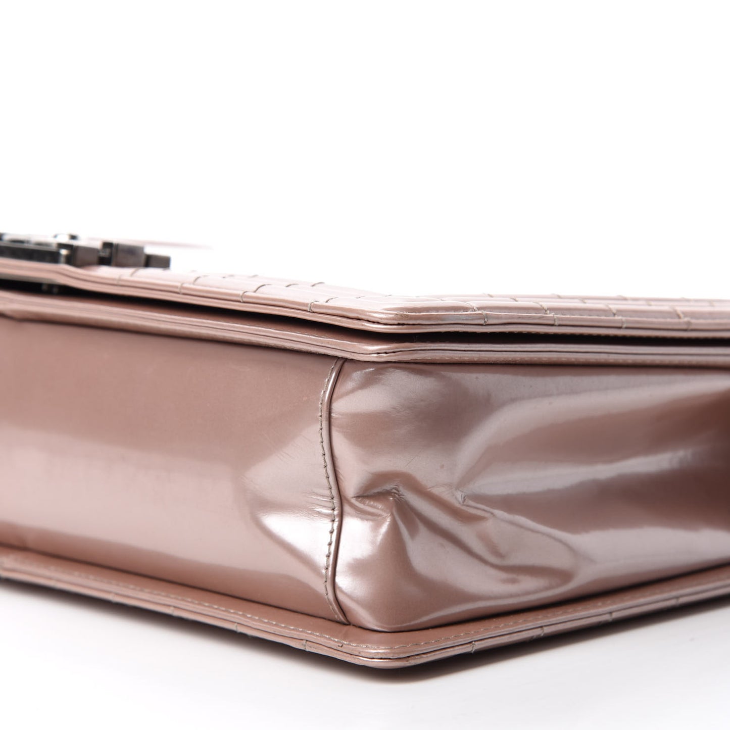 Iridescent Glazed Calfskin Large Boy Flap Light Pink