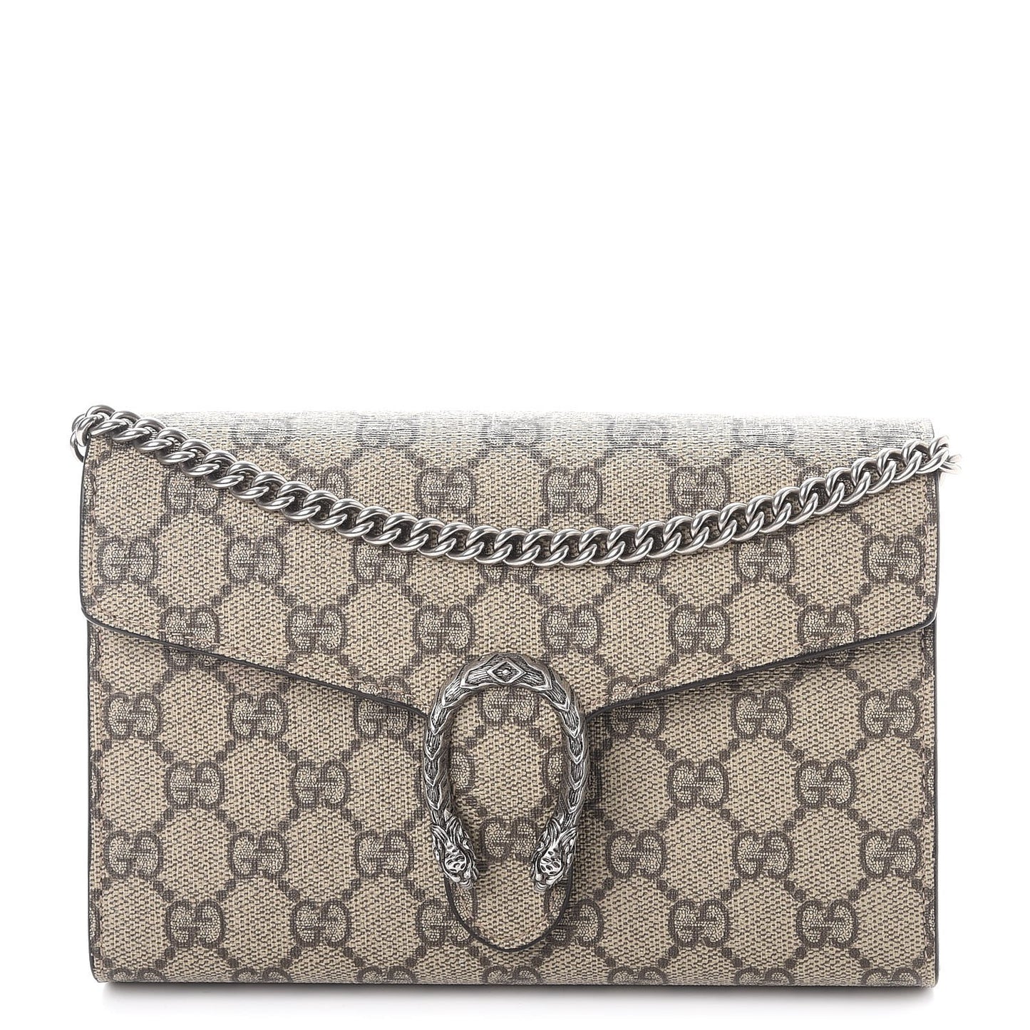 GG Supreme Monogram Mini Dionysus Chain Wallet Beige Taupe