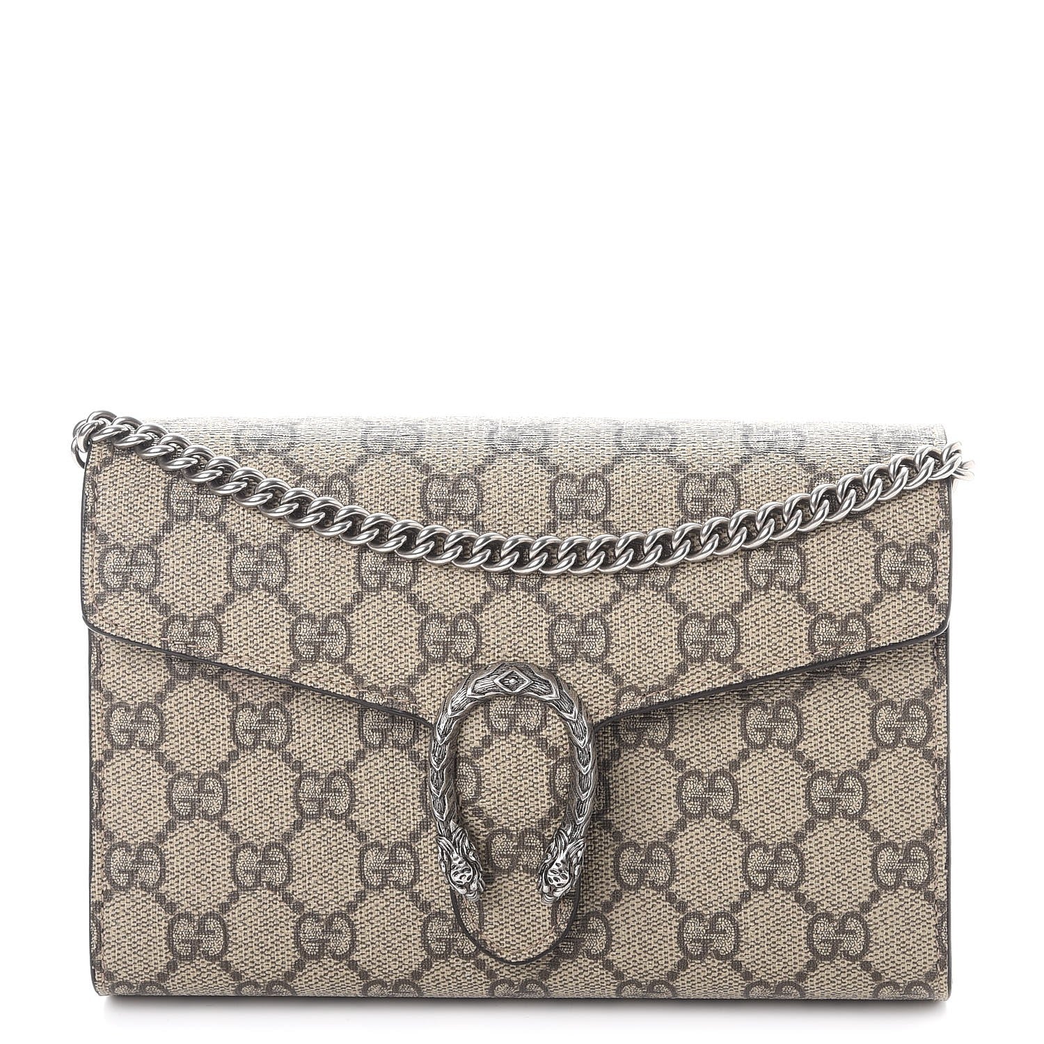 Gucci GG Supreme Monogram Mini Dionysus Chain Wallet Beige Taupe 1 of 10
