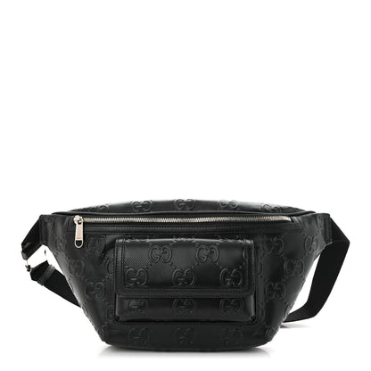 Gucci Calfskin GG Tennis Embossed Pocket Belt Bag Black 1 of 10