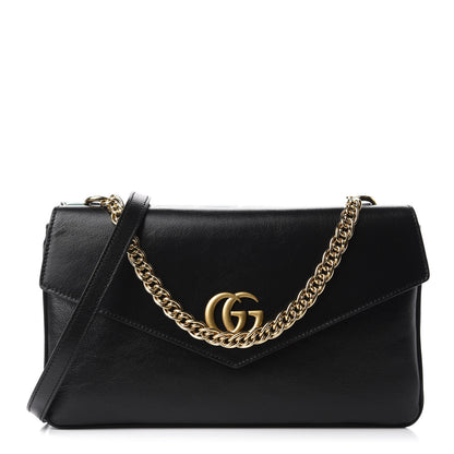 Gucci Calfskin Diagonal GG Medium Thiara Double Envelope Shoulder Bag Emerald Green Black 1 of 11