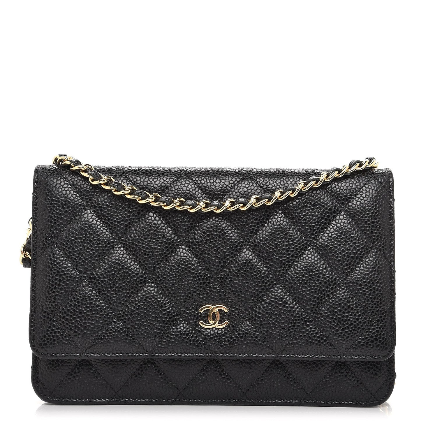 Caviar Quilted Wallet On Chain WOC Black