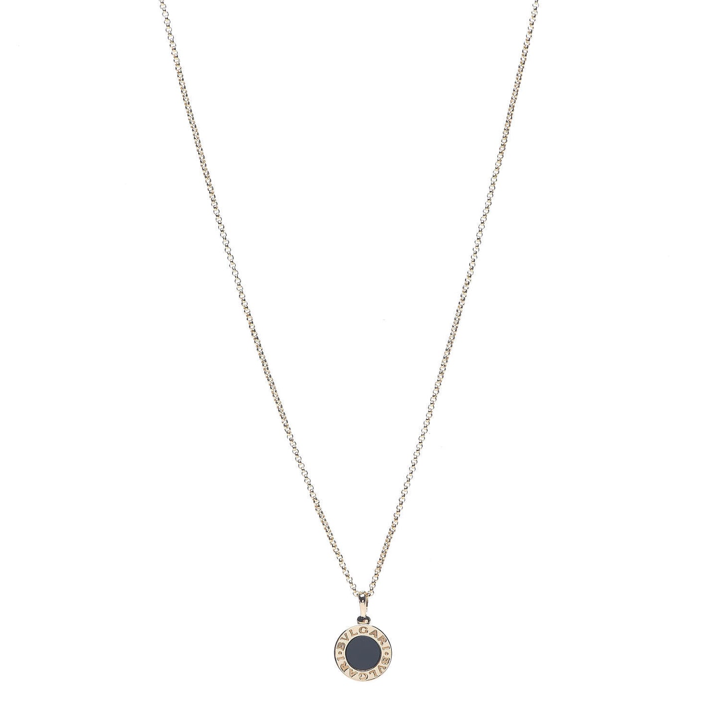 18K Yellow Gold Black Onyx BVLGARI BVLGARI Pendant Necklace