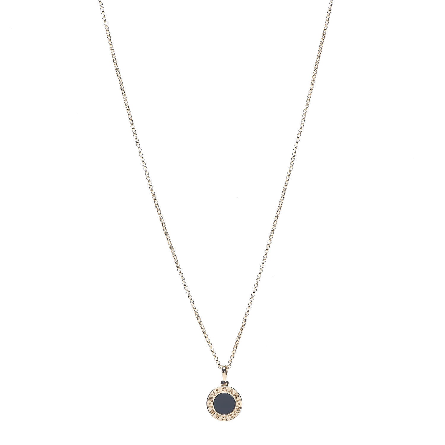 Bulgari 18K Yellow Gold Black Onyx BVLGARI BVLGARI Pendant Necklace 1 of 5