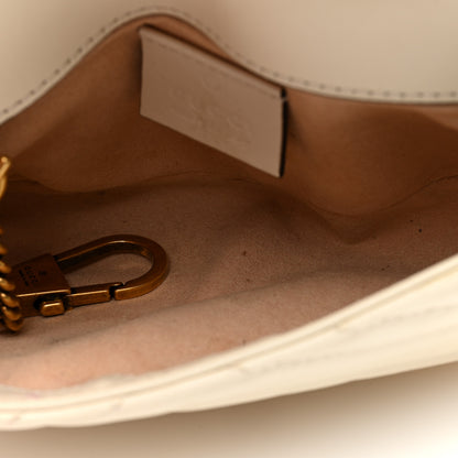 Gucci Calfskin Matelasse Super Mini GG Marmont Shoulder Bag White 5 of 10