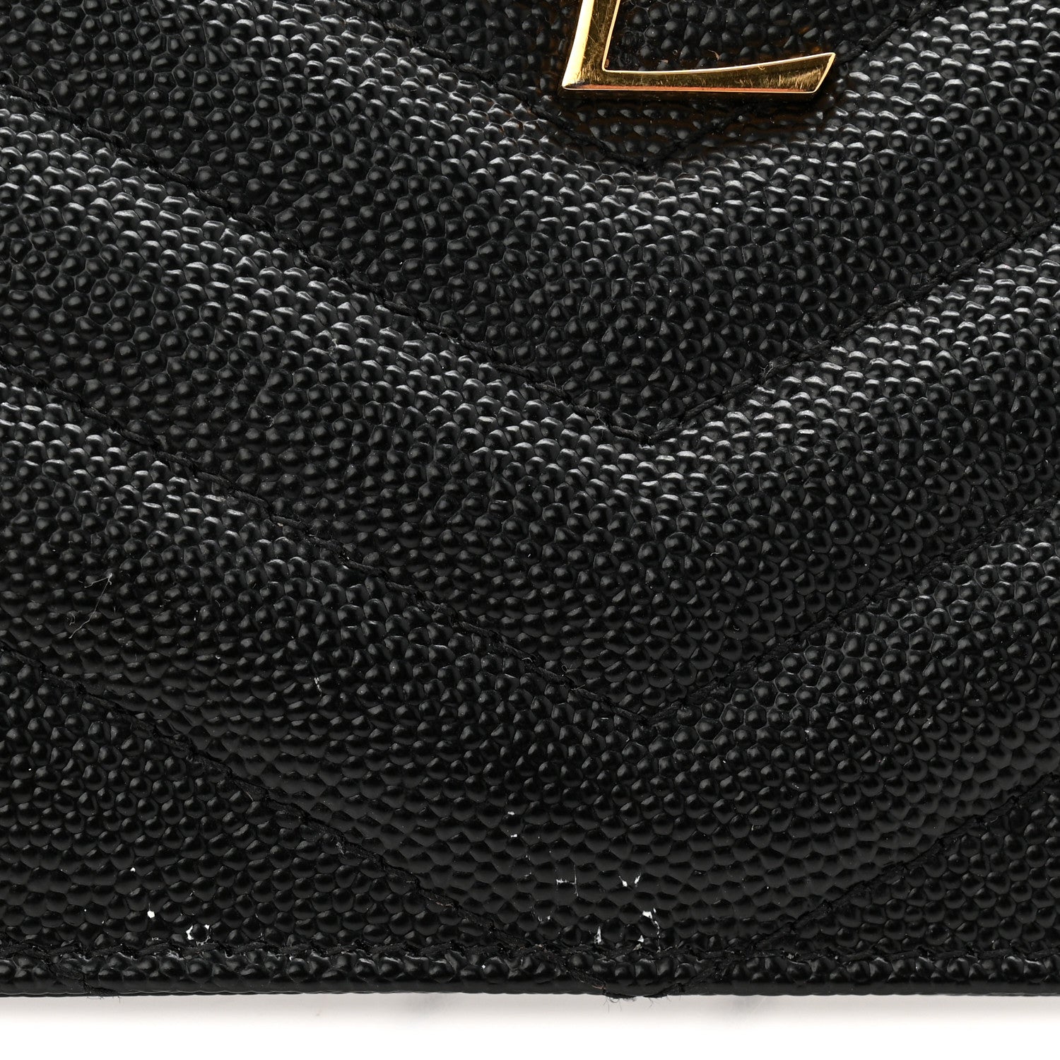 Saint Laurent Grain De Poudre Chevron Monogram Large Bill Pouch Black 9 of 9