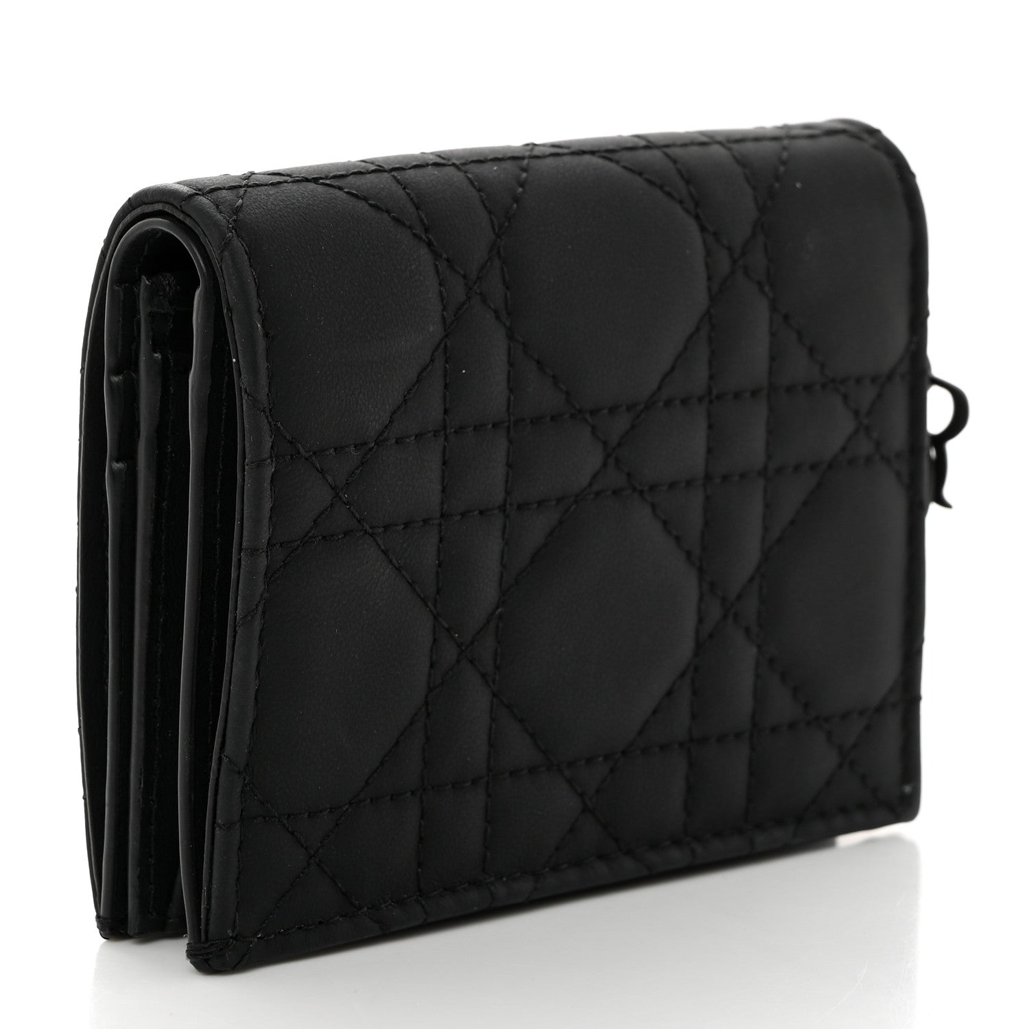 Christian Dior Ultra Matte Calfskin Small Lady Dior Flap Card Holder Black 3 of 8