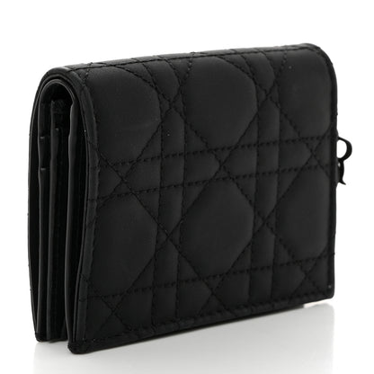 Christian Dior Ultra Matte Calfskin Small Lady Dior Flap Card Holder Black 3 of 8