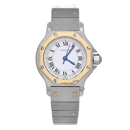 Cartier Stainless Steel 18K Yellow Gold 24mm Santos Octagon Automatic Watch 1 of 9