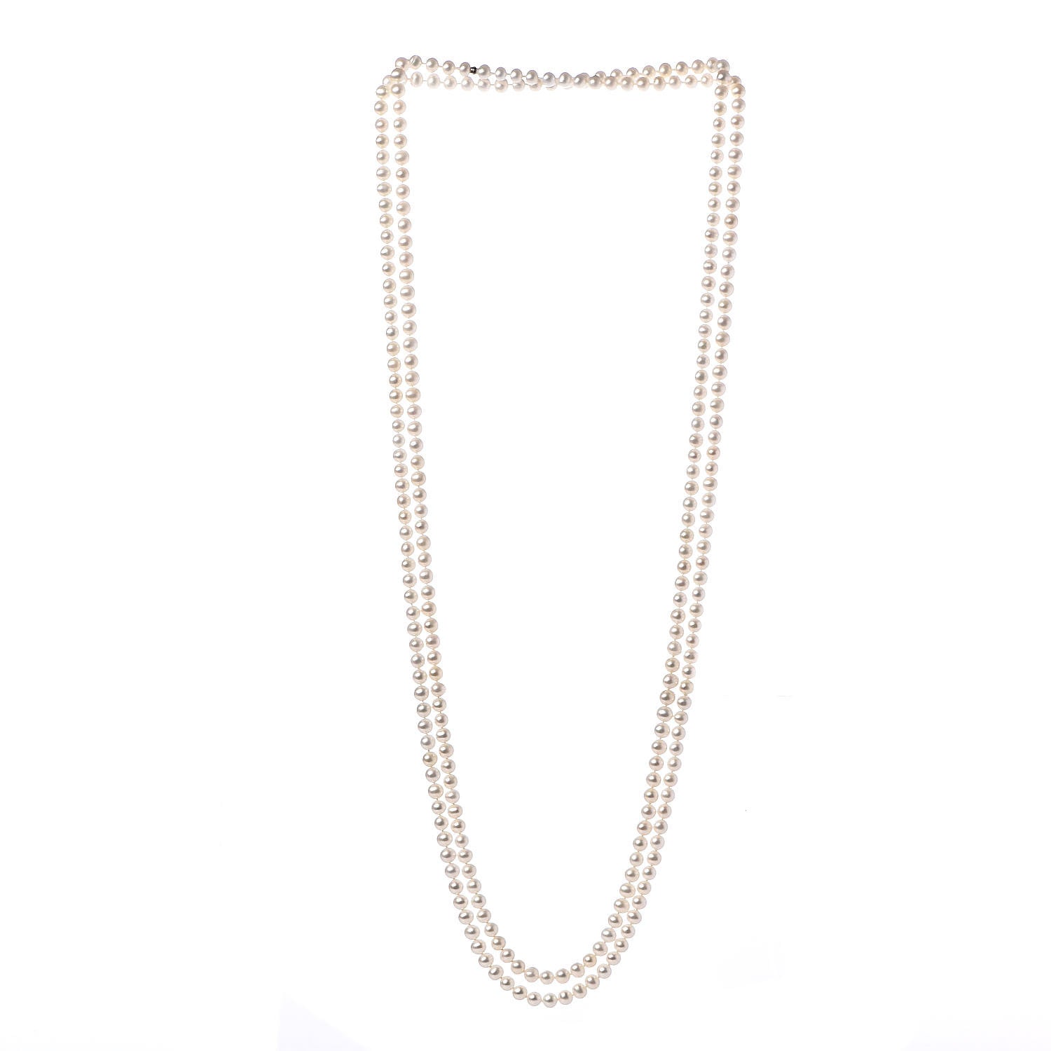 Tiffany Sterling Silver Pearl 7-7.5mm Ziegfeld Strand Necklace 80" 3 of 7