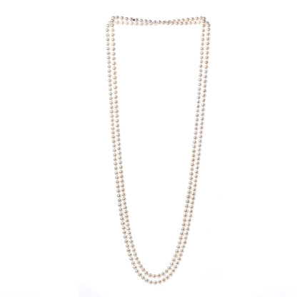 Tiffany Sterling Silver Pearl 7-7.5mm Ziegfeld Strand Necklace 80" 3 of 7