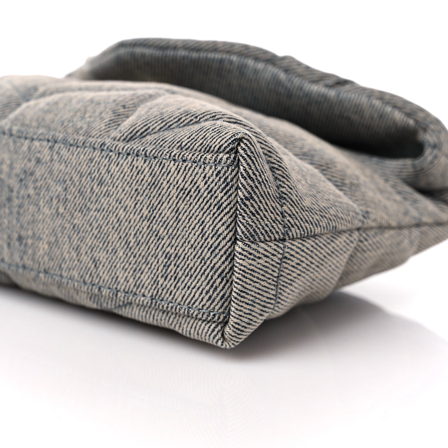 Denim Quilted Monogram Loulou Puffer Pouch Clutch Blue Gray Light Azur