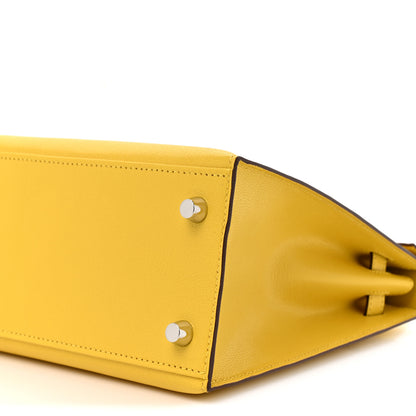 Hermes Chevre Chamkila Kelly Sellier 25  Jaune de Naples 8 of 9