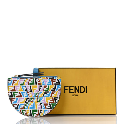 Fendi X SARAH COLEMAN Vitello Liberty FF Fish Eye Coin Case Multicolor Cyber Blue 7 of 7