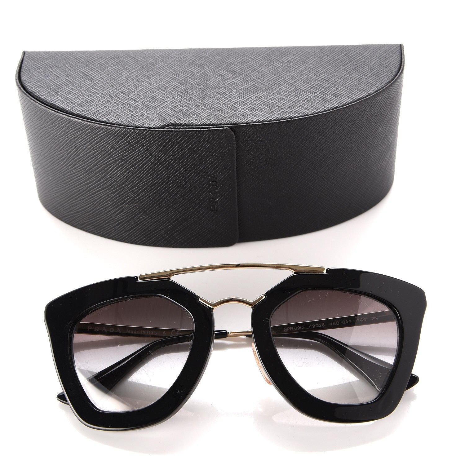 Prada Acetate Cinema Sunglasses SPR 09Q Black 7 of 7