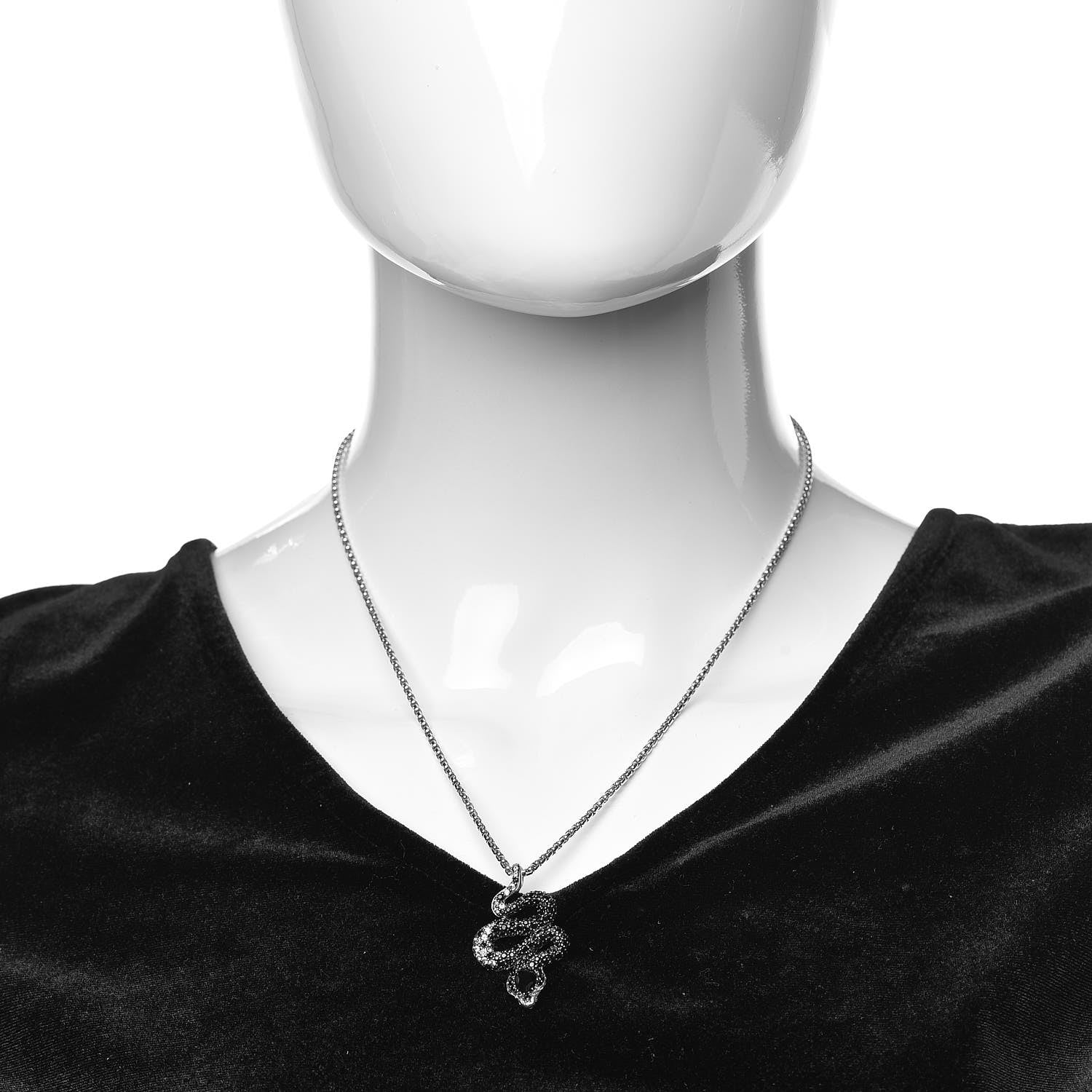 John Hardy Sterling Silver Diamond Black Chalcedony Black White Sapphire Legends Cobra Pendant Necklace 2 of 8