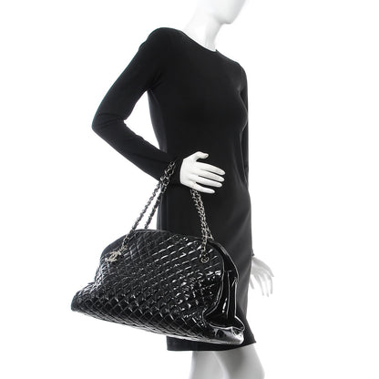 Chanel Patent Quilted Maxi Just Mademoiselle Bowling Bag Black 2 of 8