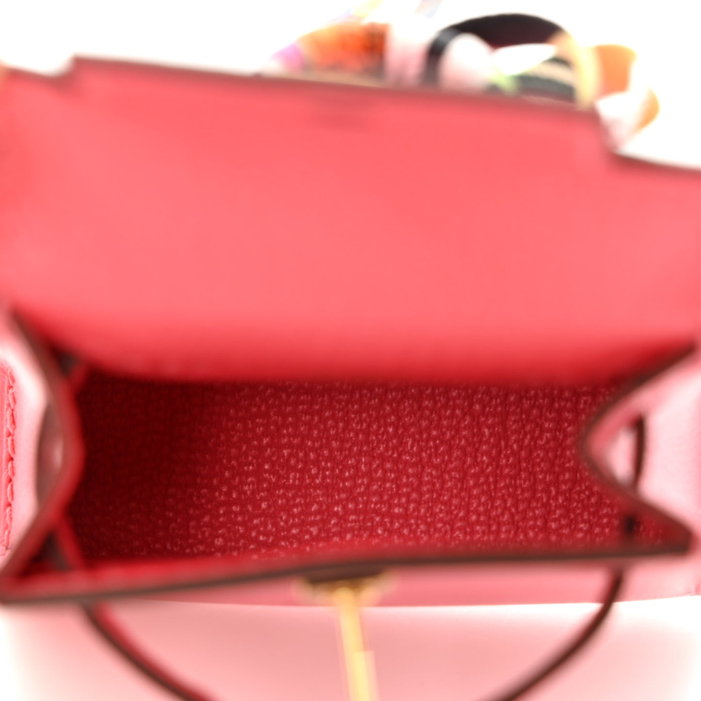 Tadelakt Mini Kelly Twilly Bag Charm Rose Lipstick