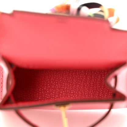Hermes Tadelakt Mini Kelly Twilly Bag Charm Rose Lipstick 4 of 10