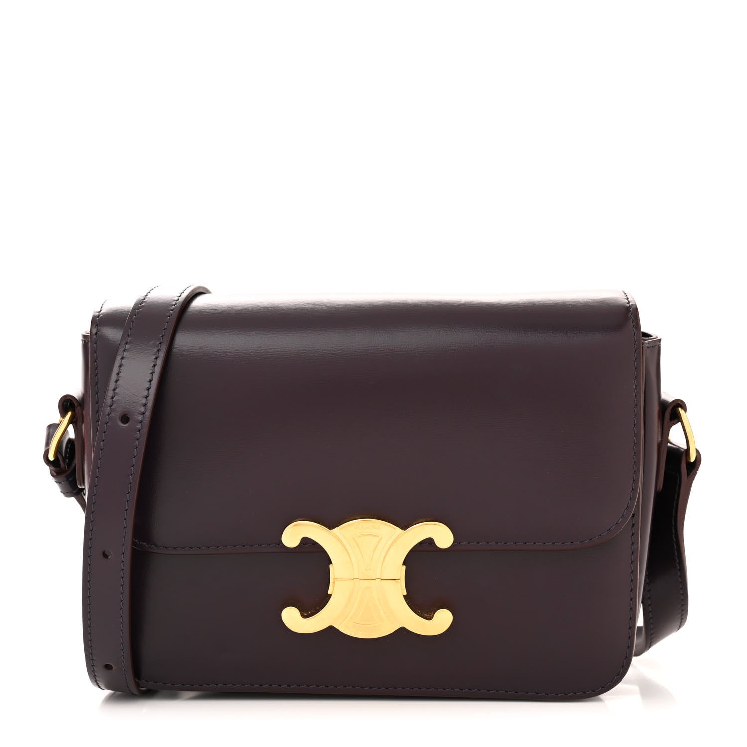 Celine Shiny Calfskin Teen Triomphe Aubergine 1 of 13