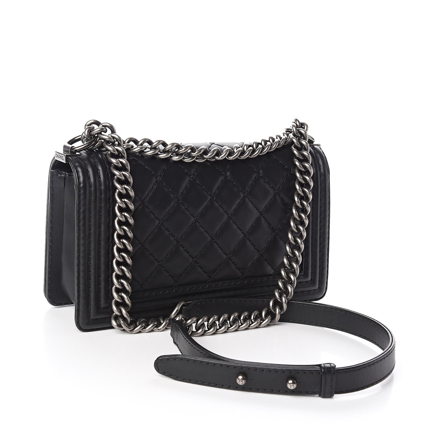 Chanel Lambskin Stitch Quilted Medium Boy Flap Black 3 of 14