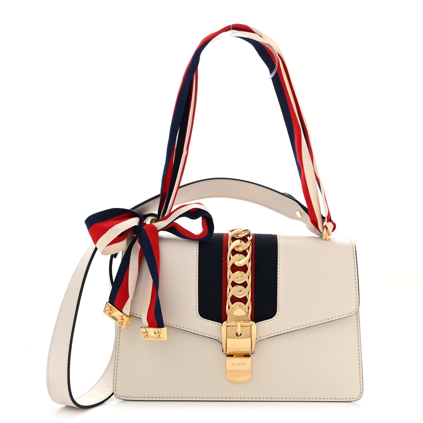 Calfskin Small Sylvie Shoulder Bag White