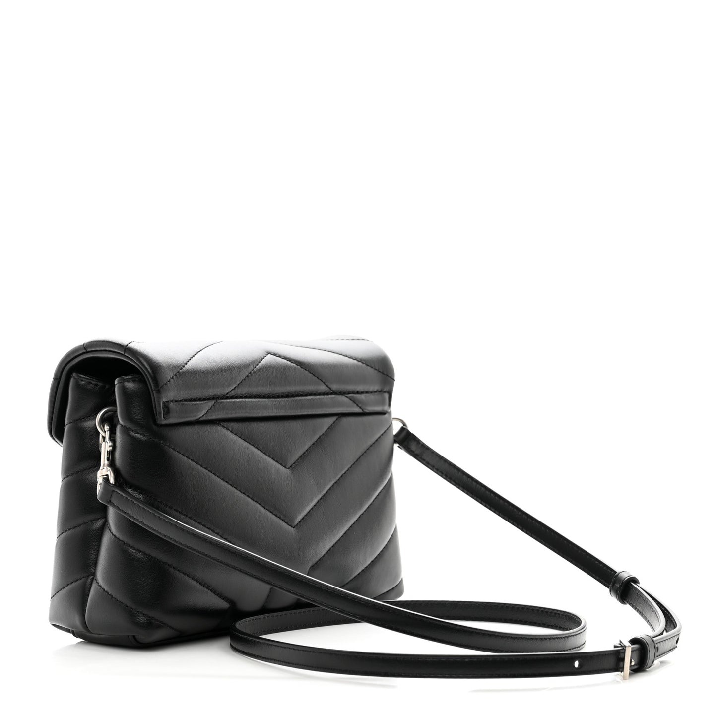 Calfskin Y Quilted Monogram Toy Loulou Crossbody Bag Black
