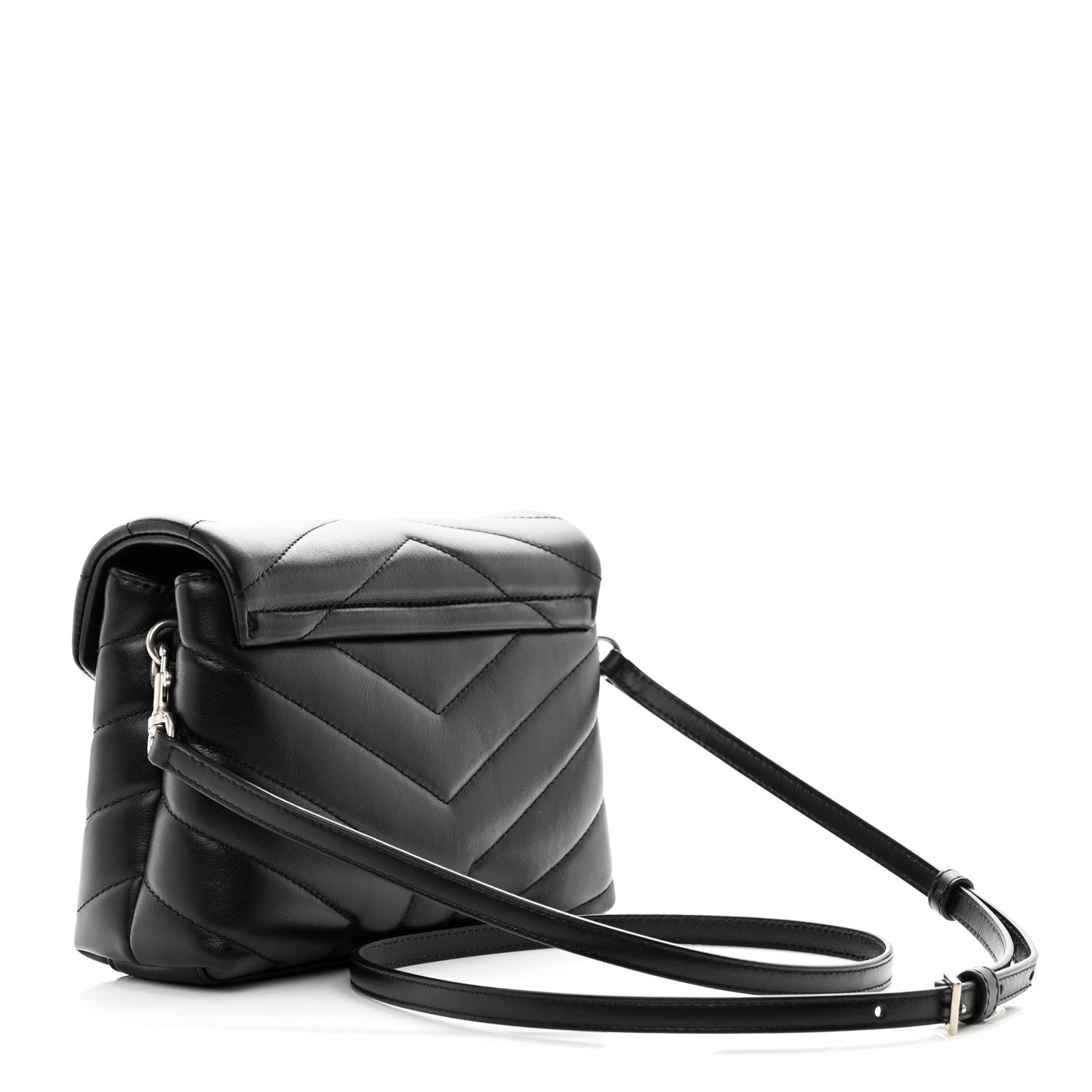 Saint Laurent Calfskin Y Quilted Monogram Toy Loulou Crossbody Bag Black 4 of 12