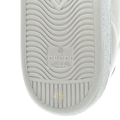Gucci Calfskin Stripe Womens New Ace Sneakers 41 New Mystic White Ecru Red Flame 9 of 11
