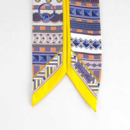 Hermes Silk Colliers De Chiens Twilly Juane Vif Indigo Juane D'or 5 of 6