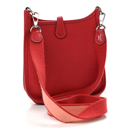 Hermes Taurillon Clemence Evelyne TPM Rouge Casaque 3 of 11