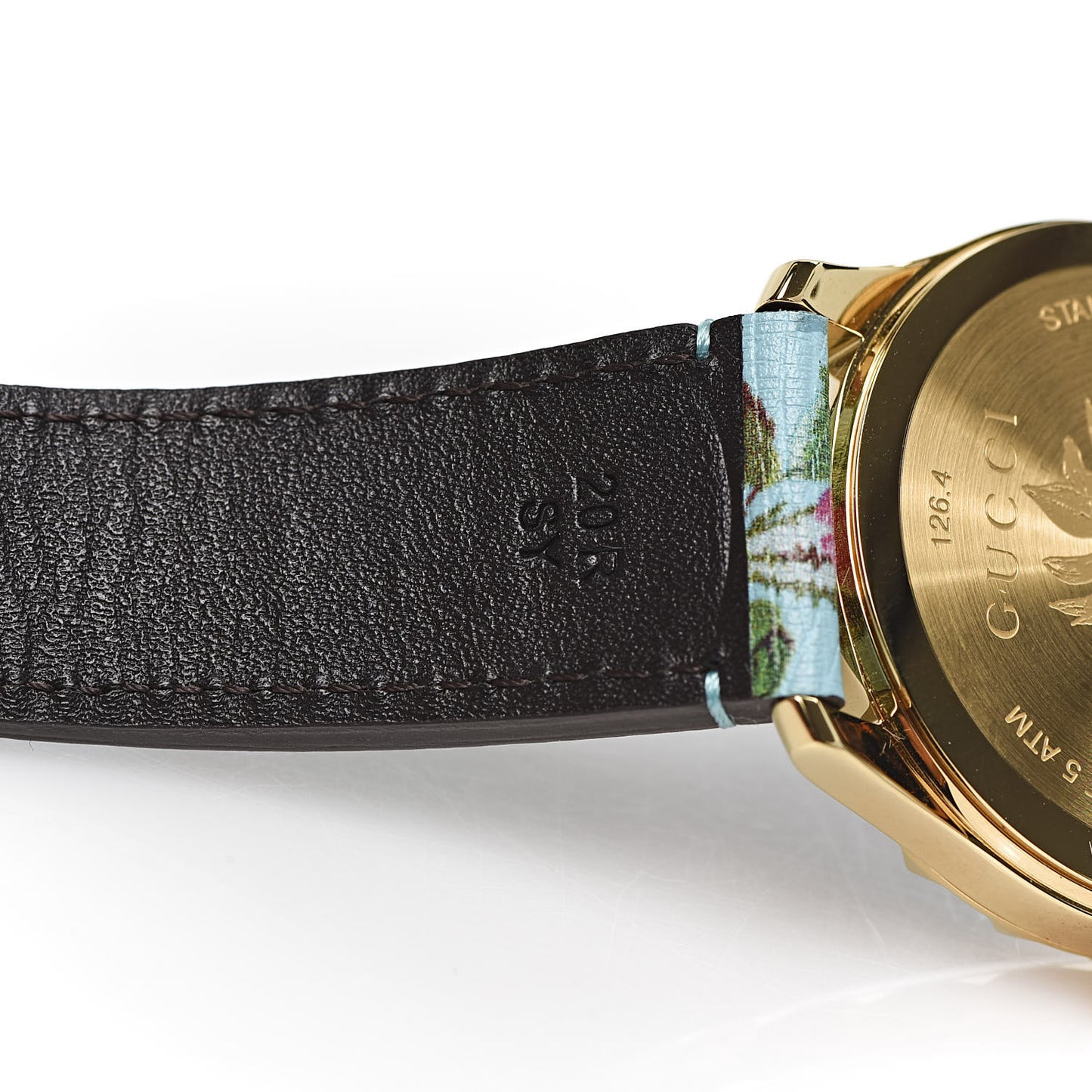 Stainless Steel Calfskin 38mm G-Timeless Floral Quartz Watch Blue