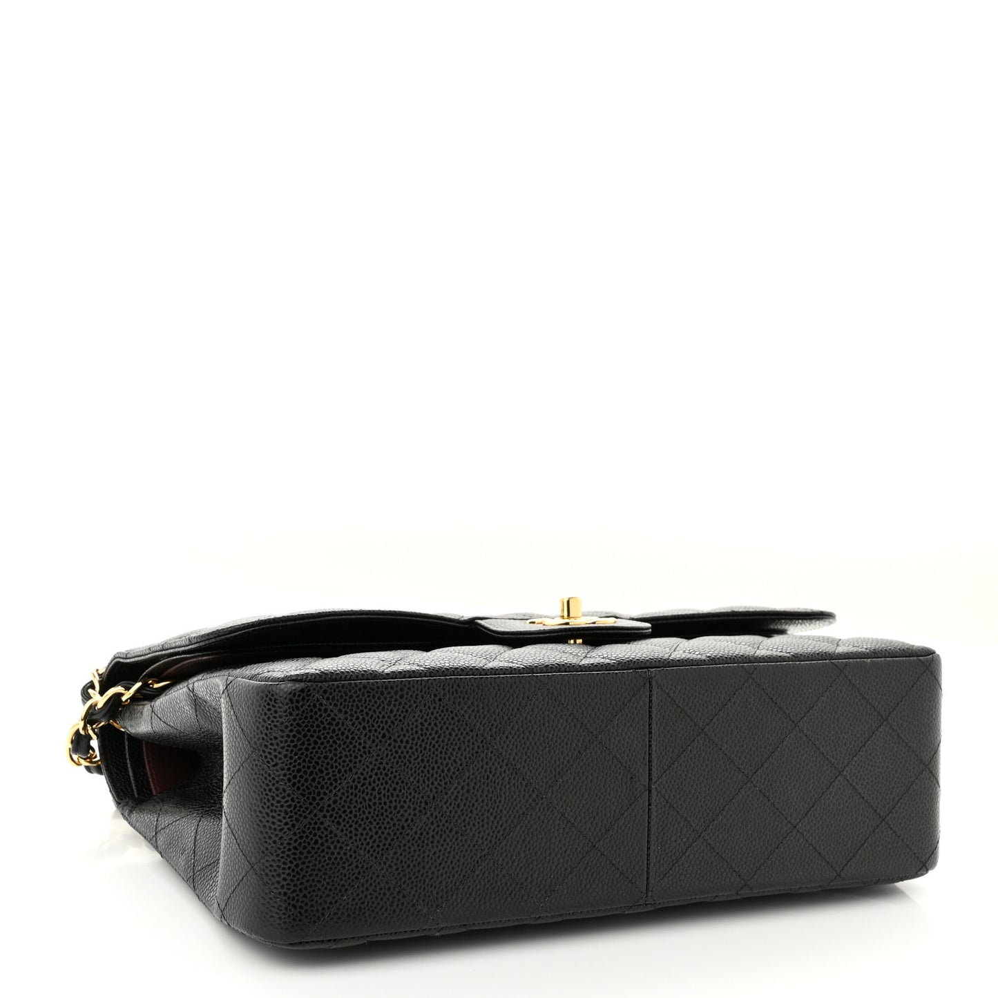 Caviar Quilted Jumbo Double Flap Black