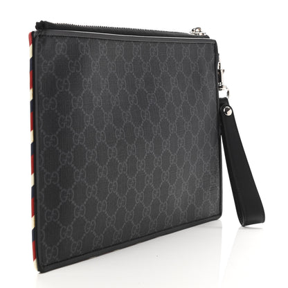 Gucci GG Supreme Monogram Night Courrier Zip Wristlet Pouch Black Multicolor 3 of 8