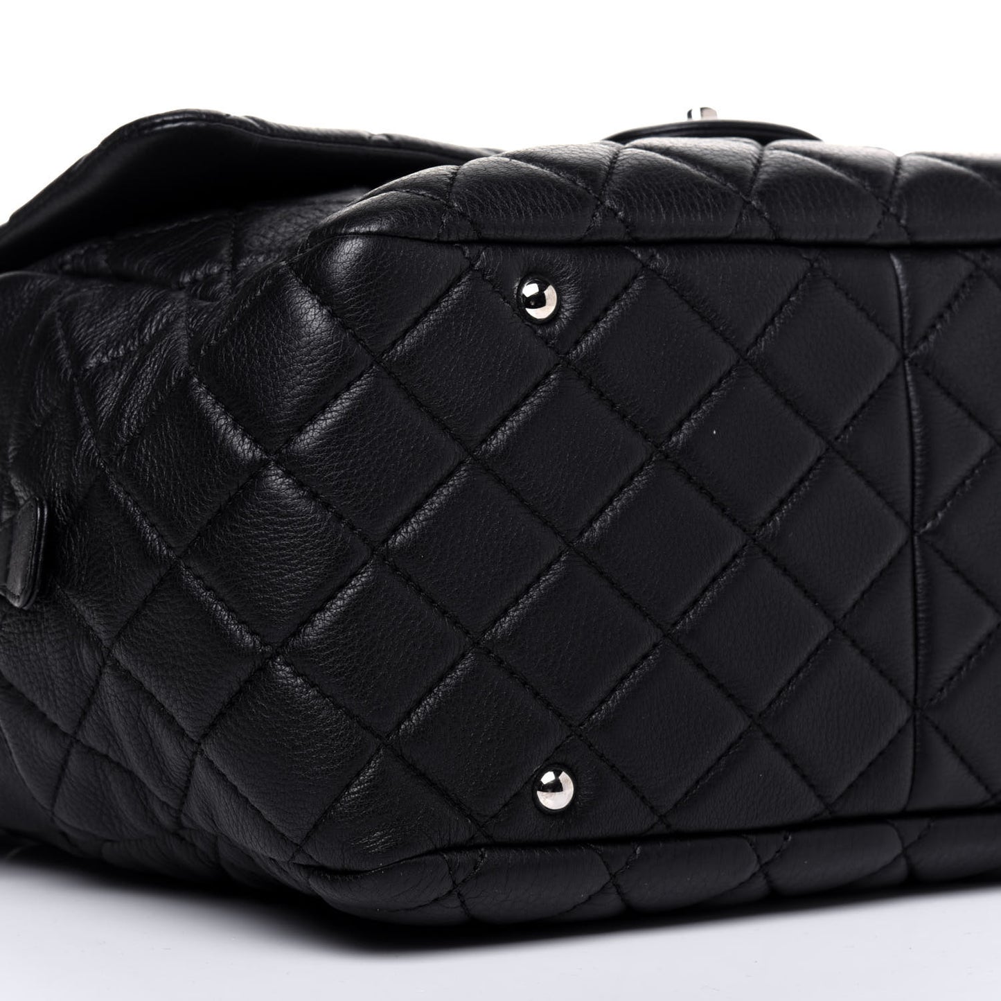 Washed Lambskin Quilted Bowler Flap Shoulder Bag Black