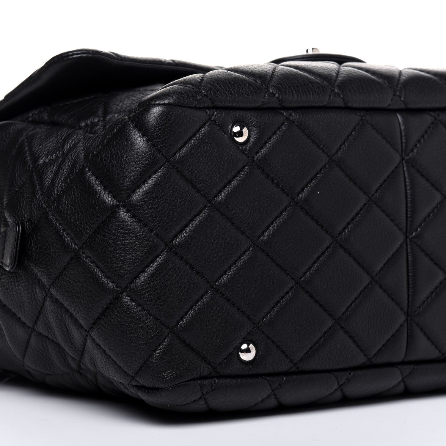 Chanel Washed Lambskin Quilted Bowler Flap Shoulder Bag Black 9 of 13