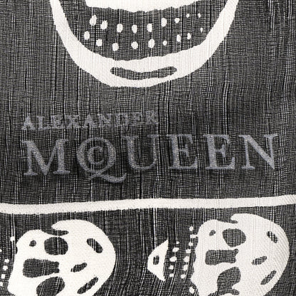 Alexander McQueen Silk Chiffon Skull Scarf Black Ivory 2 of 3