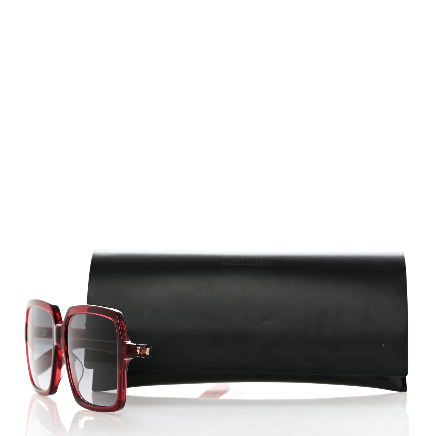 Saint Laurent Acetate Square Sunglasses Red 8 of 8