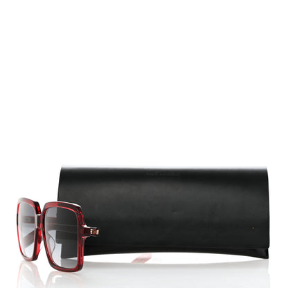 Saint Laurent Acetate Square Sunglasses Red 8 of 8