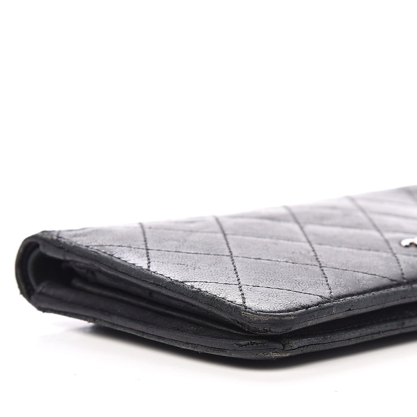 Lambskin Quilted Yen Wallet Black