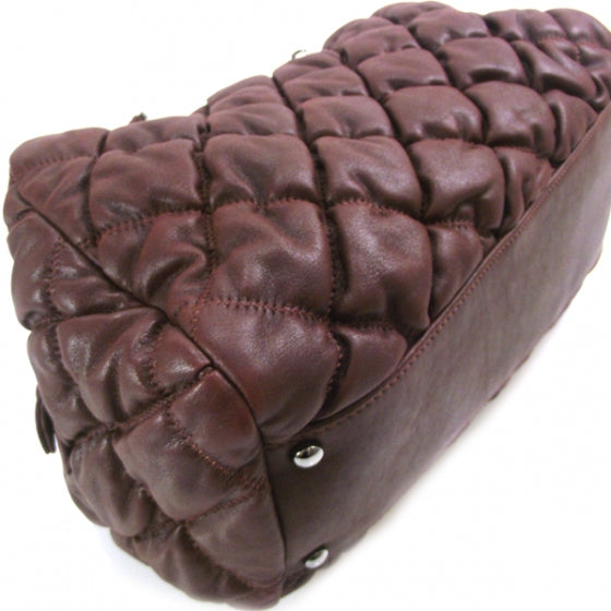Chanel Leather Bubble Quilt Bowler Bordeaux 5 of 12