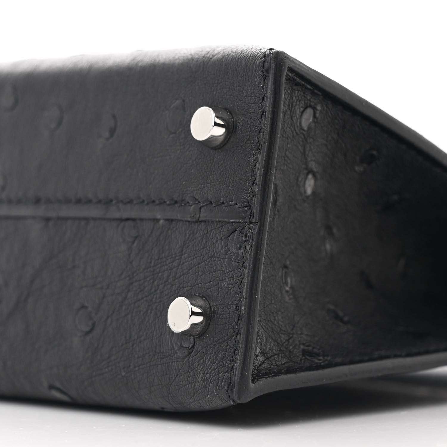 Hermes Ostrich Kelly Sellier Mini 20 Black 10 of 11