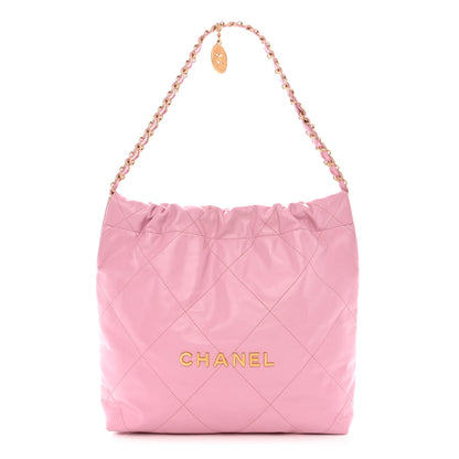 Chanel Shiny Calfskin Quilted Small Chanel 22 Dark Pink 3 of 12