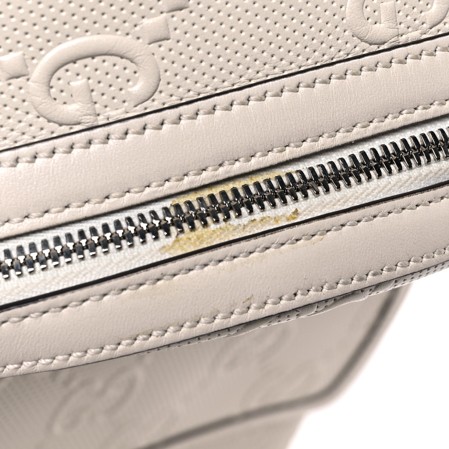 Calfskin GG Tennis Embossed Backpack Mystic White Black